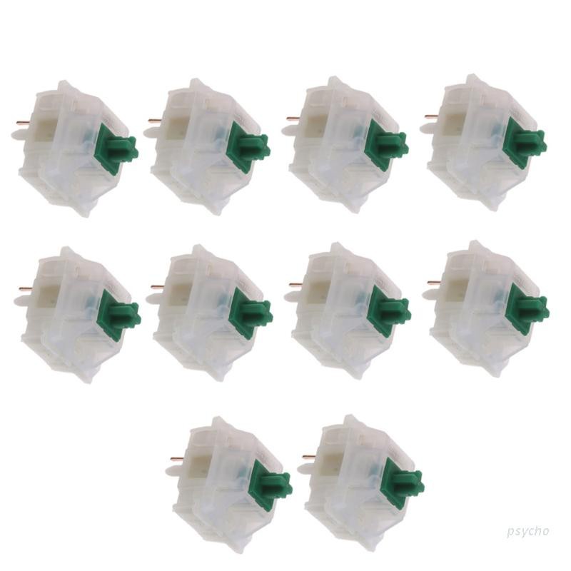 Psy 10pcs Gateron Switches 5Pin Milky Green Switch for Mechanical Keyboard GK61 GK64