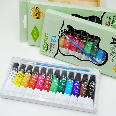 Bộ 12 màu sơn Acrylic 12ml (kèm 1 cọ vẽ)