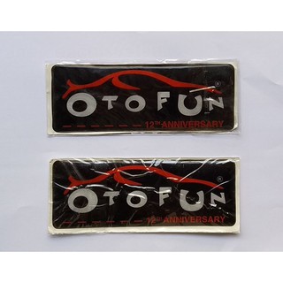 Logo OTOFUN nhựa dẻo có sẵn keo dính 3m