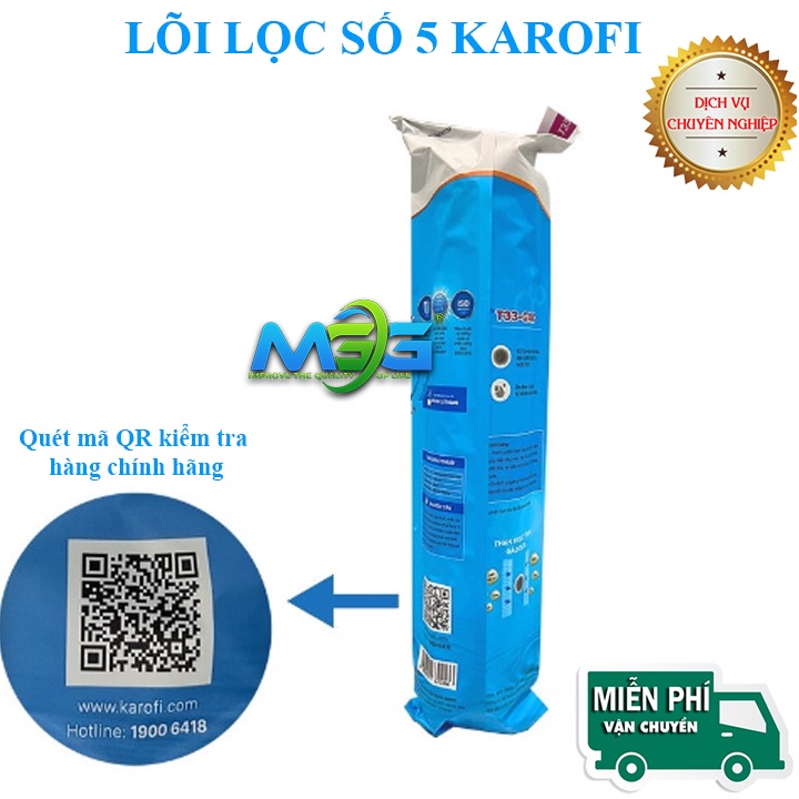 Bộ 4 lõi lọc nước Karofi chính hãng, lõi lọc số 5678 - lõi chức năng tạo khoáng khử mùi vị còn lại sau màng RO