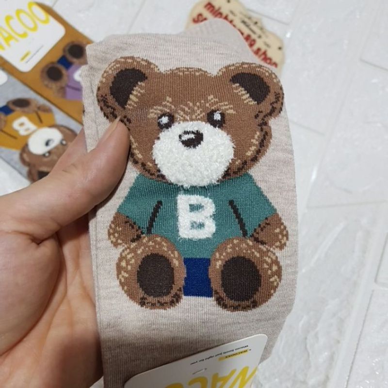 Tất gấu siêu yêu cho bé từ 6 tuổi trở nên chiều dài bàn chân 15_16 cm chưa co giãn