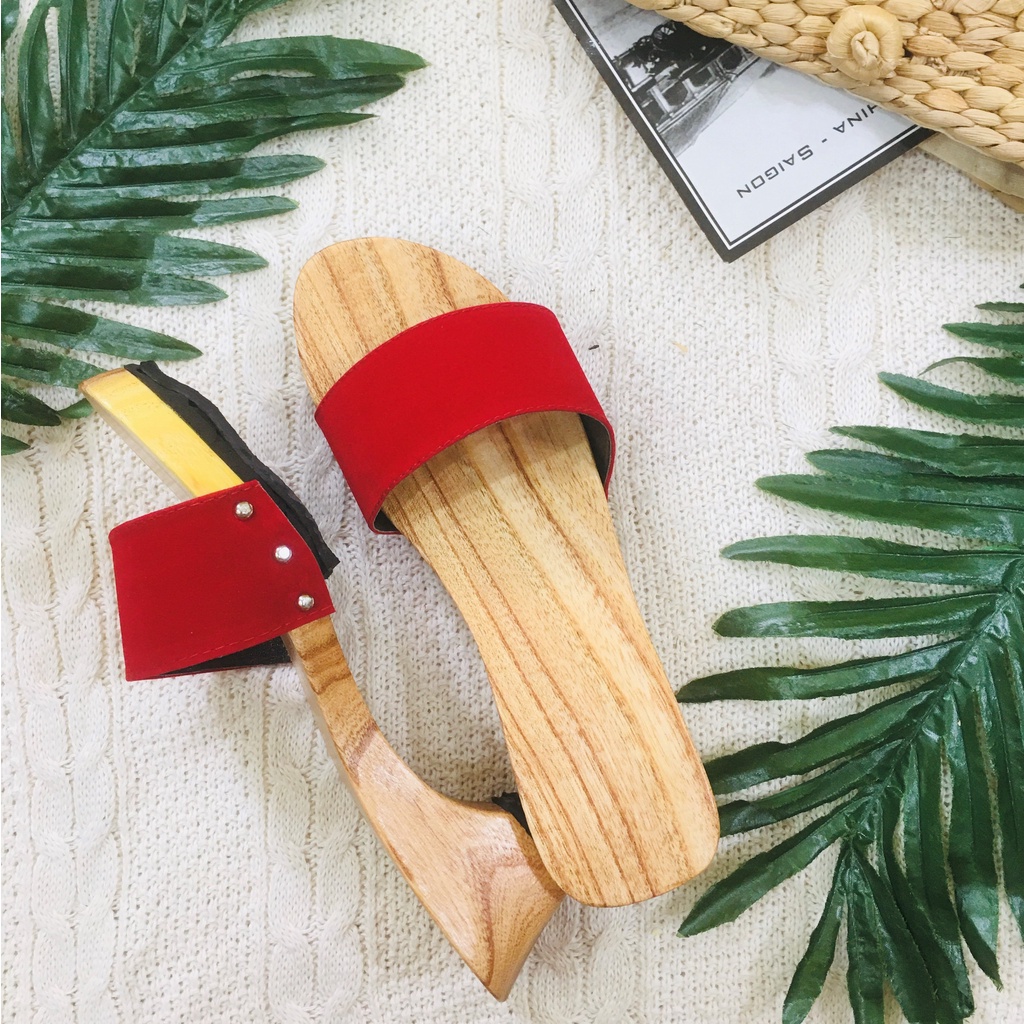 GUỐC GỖ MỘC QUAI NGANG MÀU ĐỎ CAO 5CM