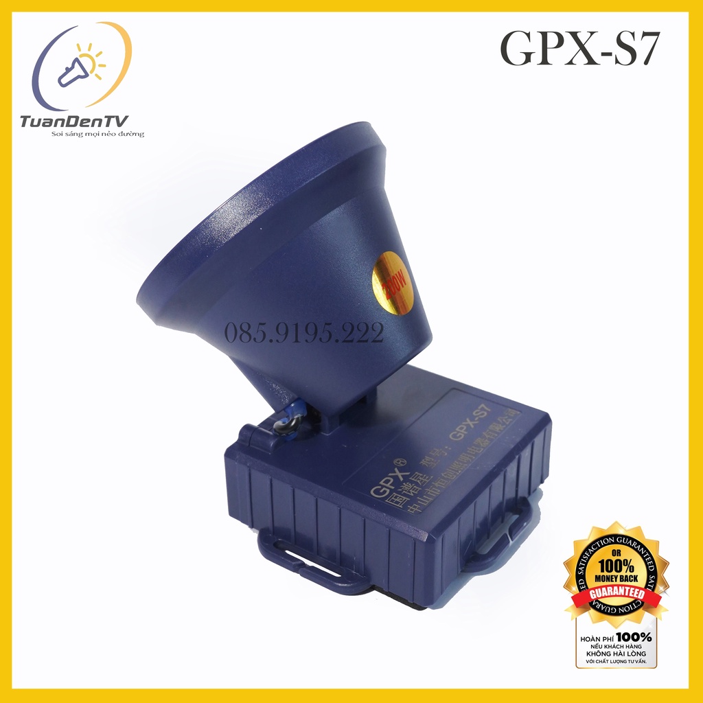 Đèn Đội Đầu Siêu Sáng GPX-S7 200W Chiếu Sáng Liên Tục 10H