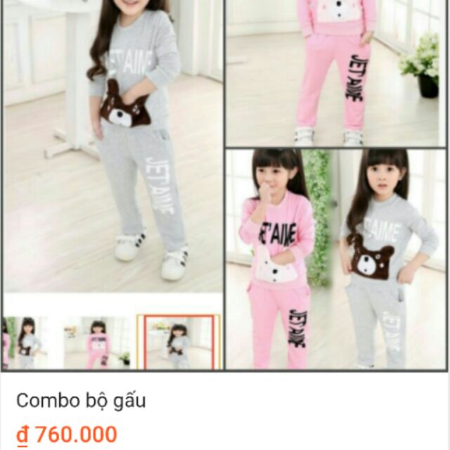 Combo bộ gấu túi