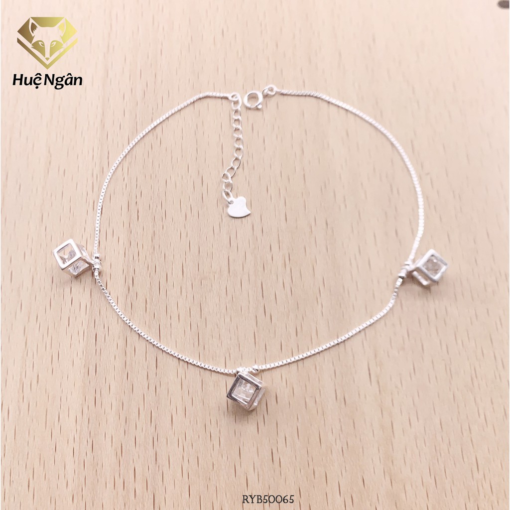 Lắc chân bạc Ý 925 Huệ Ngân - Hình lập phương cá tính RYBJ50065