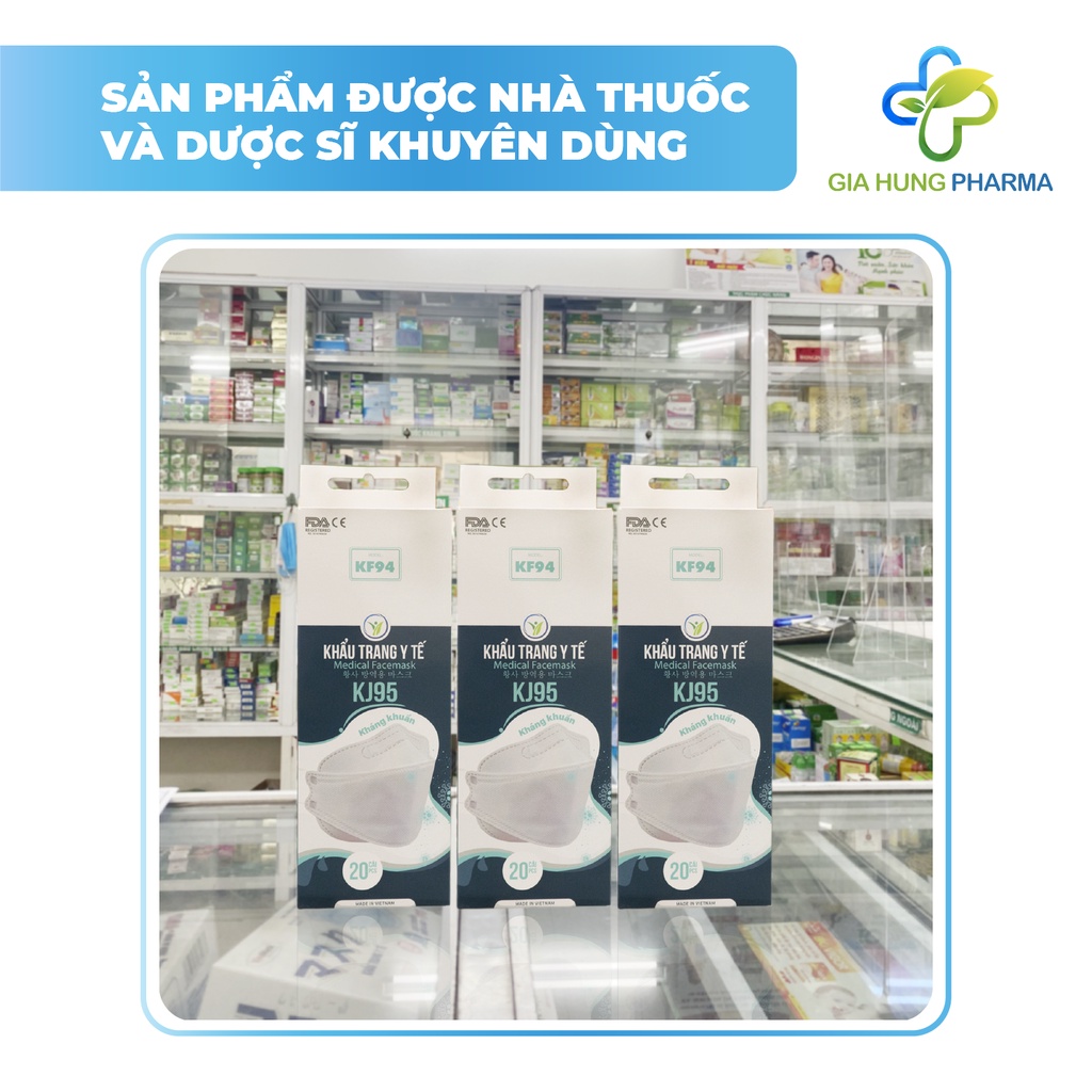 [Sỉ Thùng Khẩu Trang] Khẩu Trang Y Tế Hàn Quốc KJVINA KJ95 Hàng Chính Hãng, Chống Bụi Mịn PM 2.5 - 20 Túi (100 Cái)