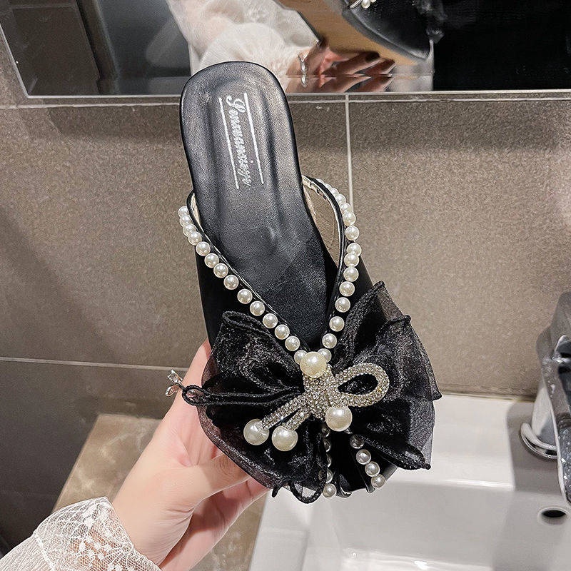 Dép Sandal Đế Mềm Đính Nơ Thời Trang Dành Cho Nữ
