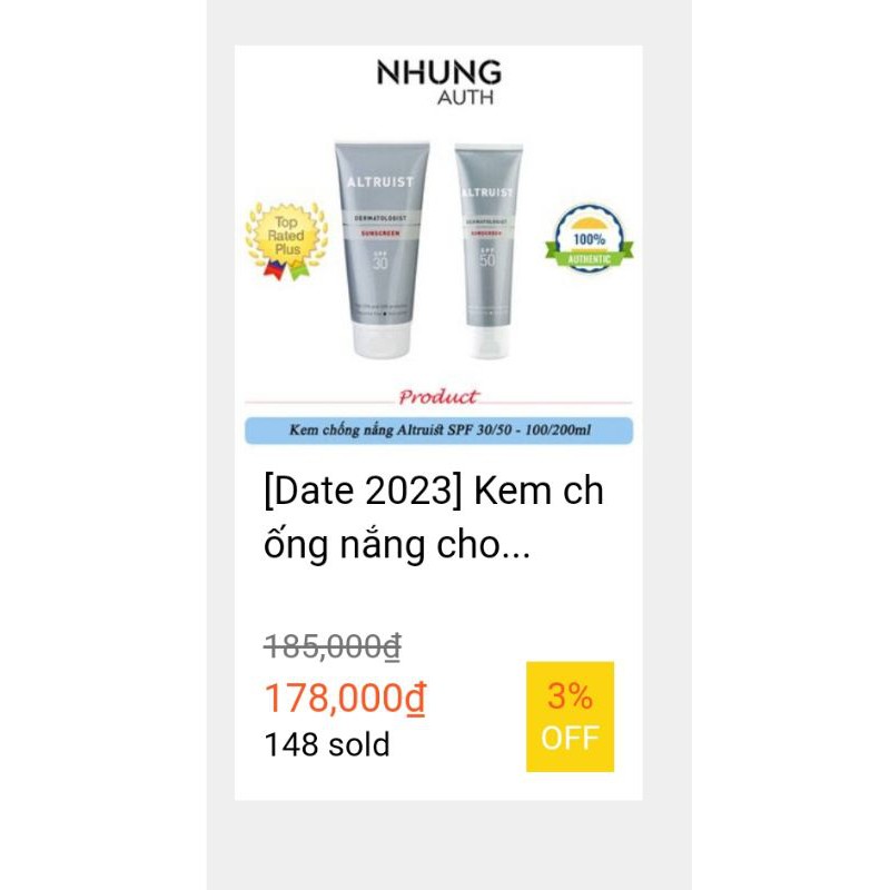 [Date 2023] Kem chống nắng Altruist Dermatologist Sunscreen SPF30- SPF50 | BigBuy360 - bigbuy360.vn