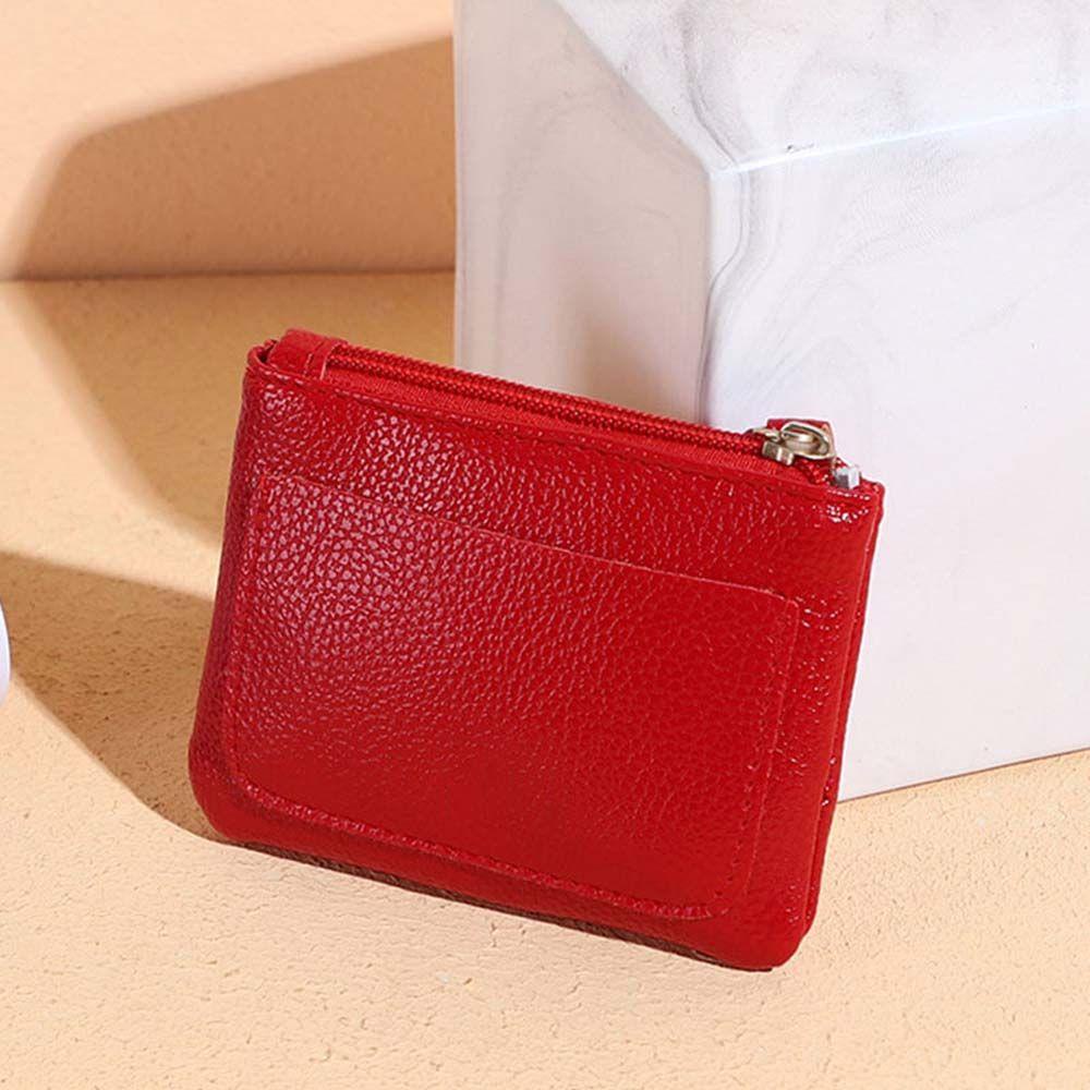 Ví Đựng Tiền Xu Mini Màu Trơn Họa Tiết Vỏ Trái Vải Dành Cho Nữ