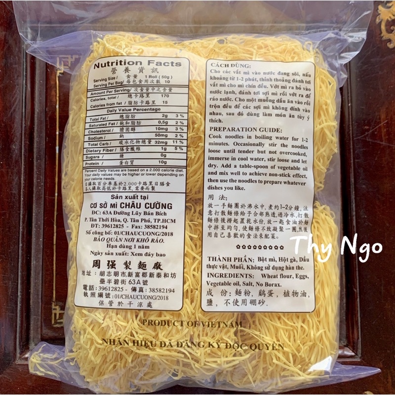 Mì hột gà Châu Cường cao cấp 500g (chữ đen) | BigBuy360 - bigbuy360.vn