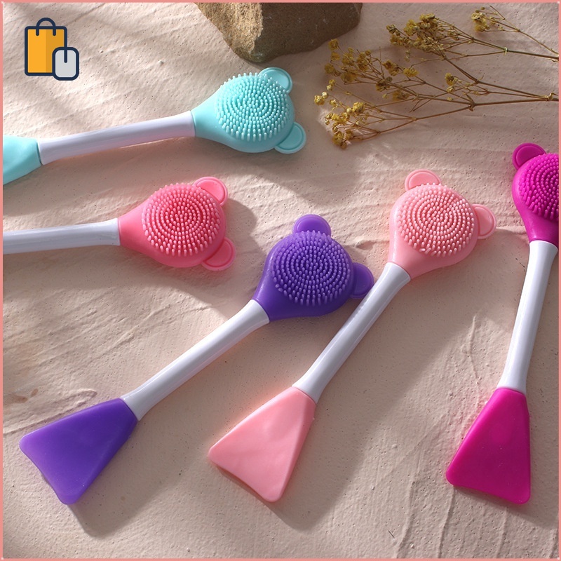 Cọ silicone Hai Đầu Hình Gấu Dùng Để Phết Mặt Nạ DIY