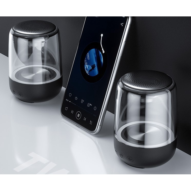 Loa Bluetooth Mini C7 TWS Trong Suốt Nhấp Nháy 7 Màu Ấn Tượng Âm Bass Mạnh Mẽ Tiện Dụng