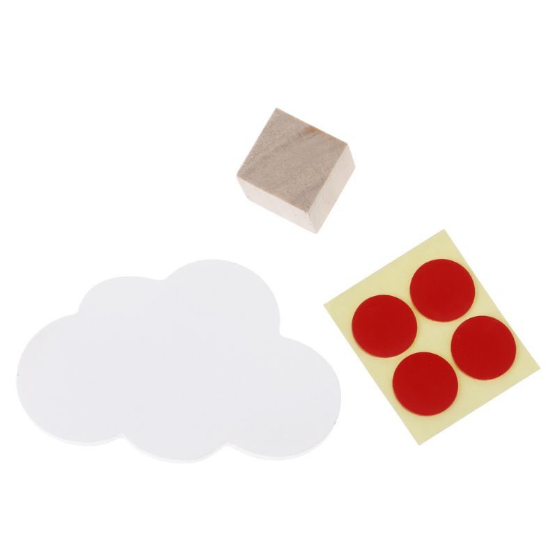 Móc treo đồ gắn tường bằng gỗ thiết kế hình đám mây dễ thương