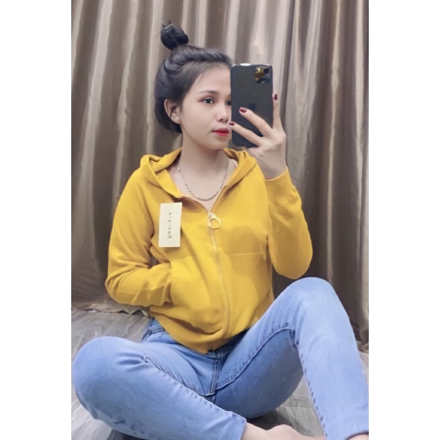 Áo khoác thun trơn - Gân nhỏ phối dây trẻ trung, nón to rộng vành, nhiều màu HOT 🌸🌸