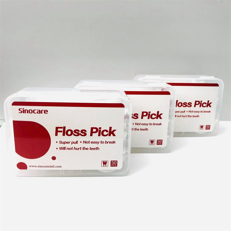 Hộp Tăm Chỉ Kẽ Răng Sinocare Floss Pick (Hộp 50 Cây)