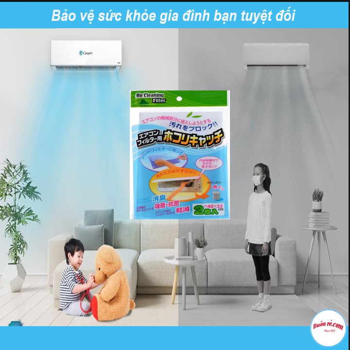 Set 2 lưới lọc điều hòa chắn bụi, lọc không khí bảo vệ sức khỏe gia đình 00786