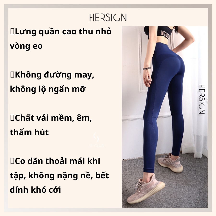 QUẦN TẬP GYM NỮ QUẦN TẬP YOGA NỮ LEGGING THỂ THAO DỆT TRƠN HERSIGN-LEGGING14