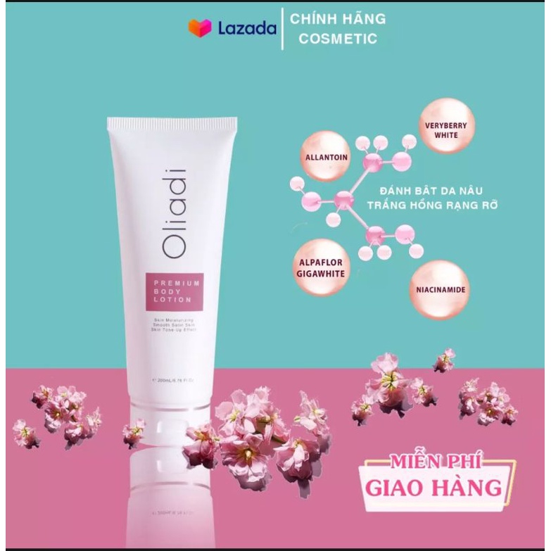 Kem Body Oliadi Nano Phân Tử Chính Hãng-Sps 25+ Dưỡng Ẩm Trắng Da Nuôi Dưỡng Làn Da Mềm Mại Túyp200ml