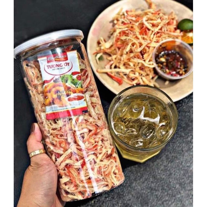 Mực Hấp Nước Dừa Xé Sợi, kèm tương ớt - THƠM NGON - ĐẬM VỊ