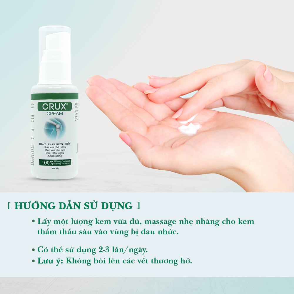 Kem thoa Giảm Sưng Đau Khớp Tức Thì Crux (chai 50g)