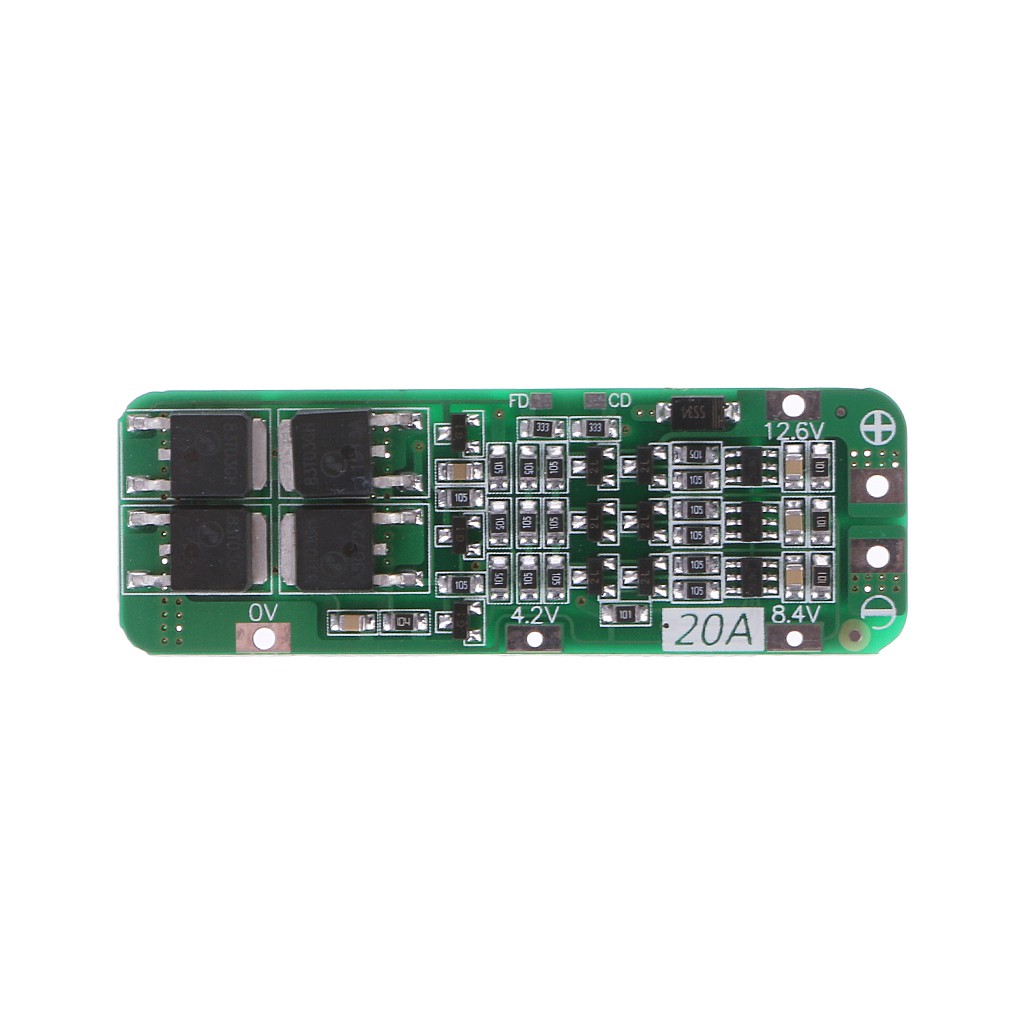 Bảng Mạch Bảo Vệ Sạc Pin Lithium 3S 20A 18650 Bms Pcb 12.6Vms