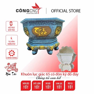 Khuôn Chậu Cảnh ABS Lục Giác 65 Tùng - Sen - Tết -Cá Chép- Tài Lộc - Phúc Lộc Thọ + Khuôn Chân Đôn Kỷ 65 úp đáy