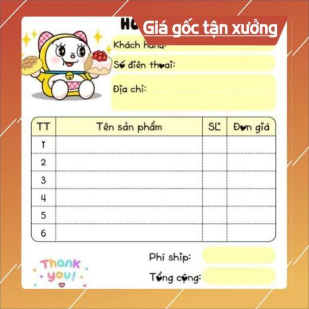 [Free ship] Hoá đơn bán hàng mini 1 liên dễ thương