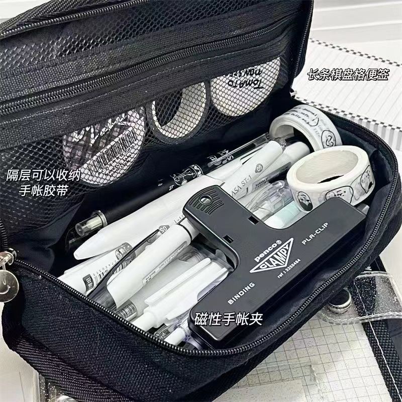Túi Đựng Bút Họa Tiết Sọc Caro Đơn Giản Sức Chứa Lớn Cho Học Sinh