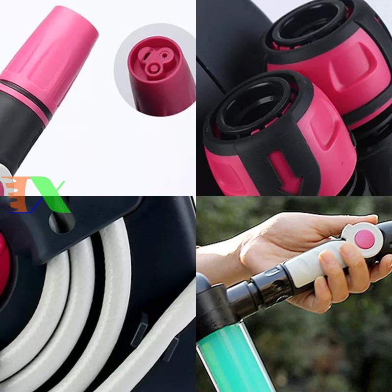 Bộ cuộn ống tưới AK-2589, Mz9810 Bộ khung lô cuốn dây tưới, Kèm dây + đầu phun, Khung lô cao cấp