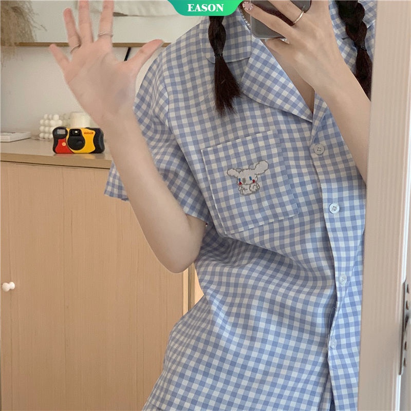Bộ Đồ Ngủ Tay Ngắn Họa Tiết Chú Chó Cinnamoroll Dễ Thương Cho Nữ