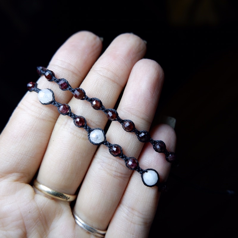 [Amethyst,Garnet] Vòng tay handmade đá thiên nhiên