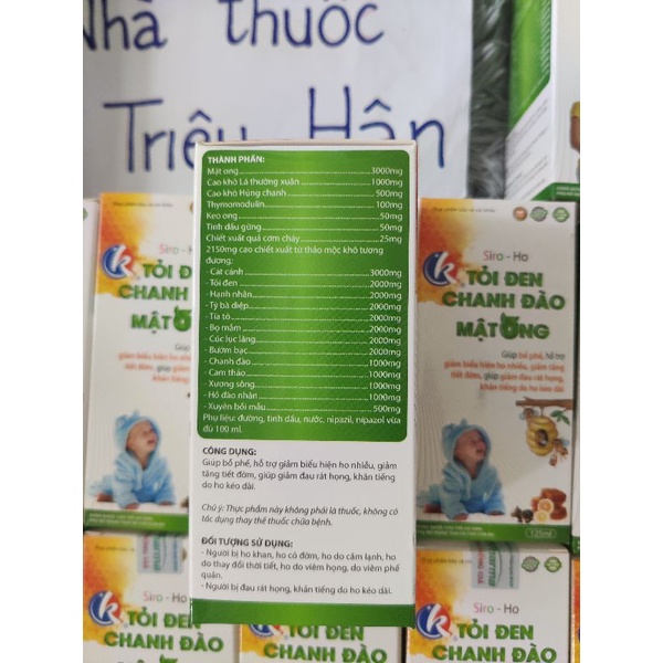 Siro ho tỏi đen chanh đào mật ong chai 125ml