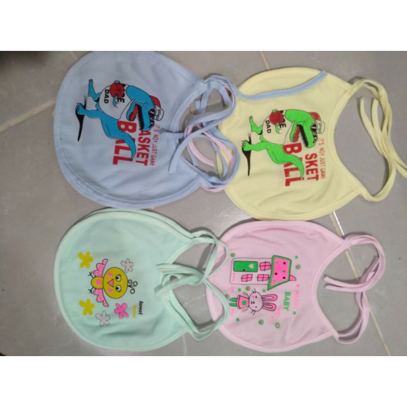 Yếm cotton 2 lớp buộc dây cao cấp cho bé