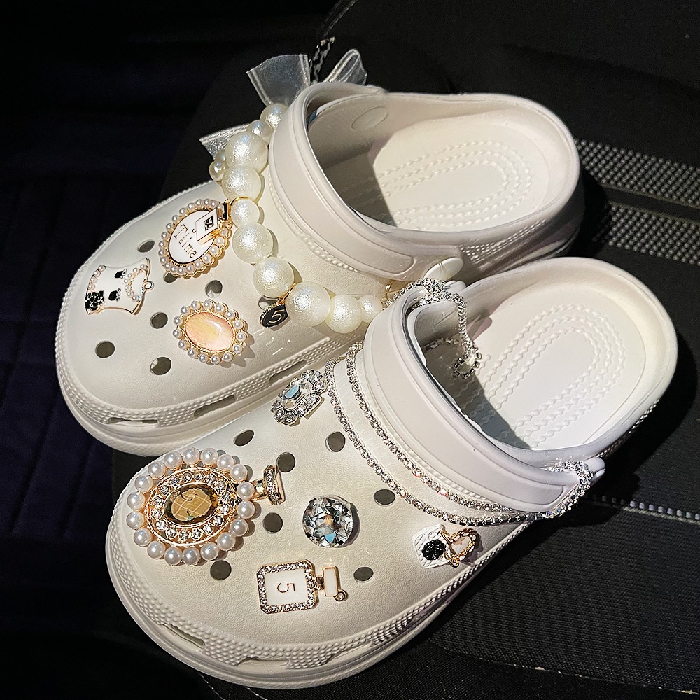 sticker gắn dép cross charm gắn dép crosscrocs sticker 1 Hạt Ngọc Trai Trang Trí Giày crocs DIYshoes sticker Accessories Stickers Sandals Shoe Decoration