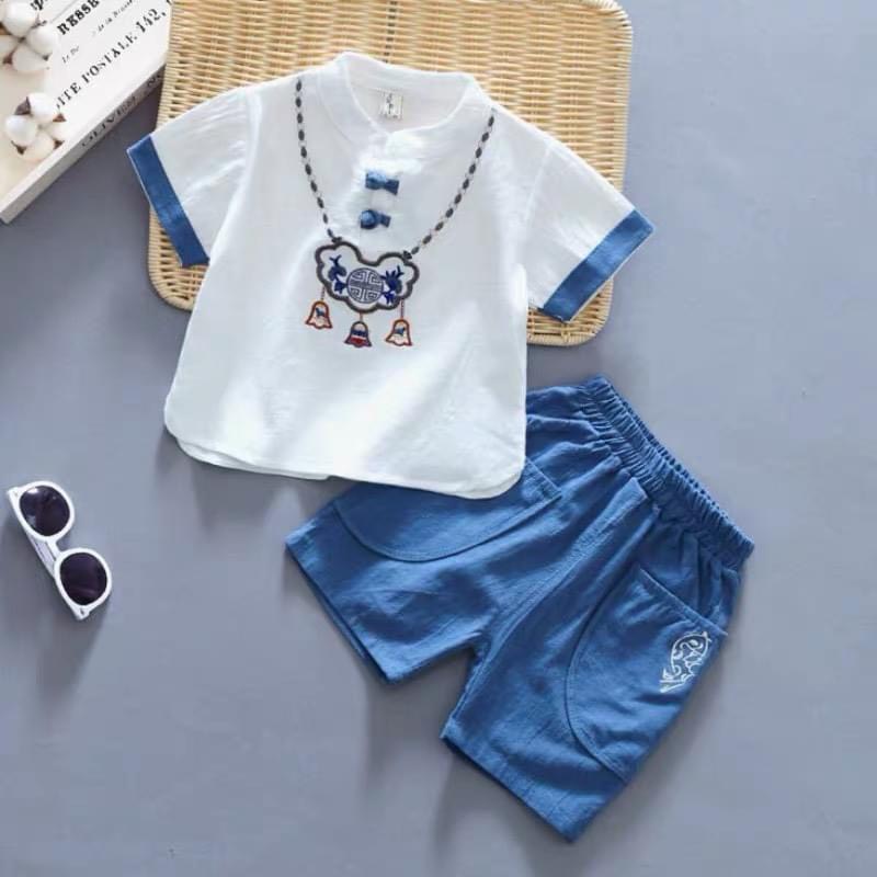 Bộ Đũi Cộc Tay Pos Chất Vải Thoáng Mát Thấm Hút Mồ Hôi Cho Bé Trai Bé Gái Từ 6Kg Đến 28Kg Thời Trang Trẻ Em Tin Store