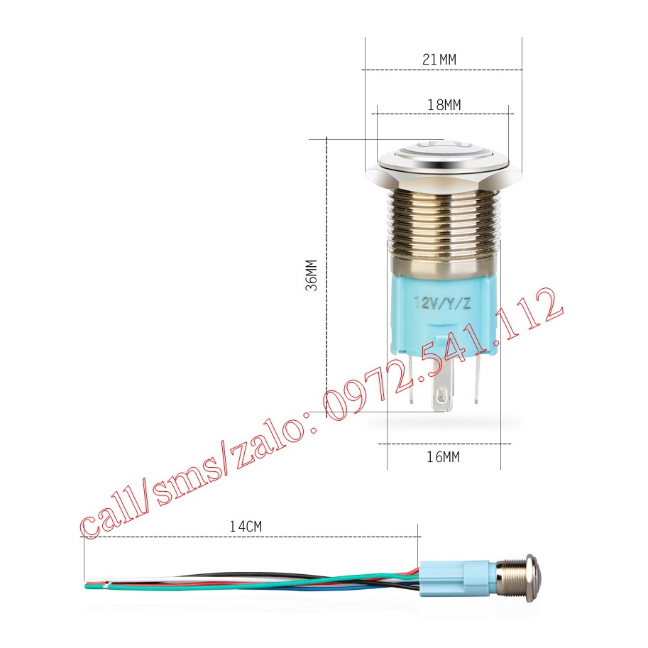 16mm Công tắc LOGO LED cho ô tô, xe máy... | BigBuy360 - bigbuy360.vn