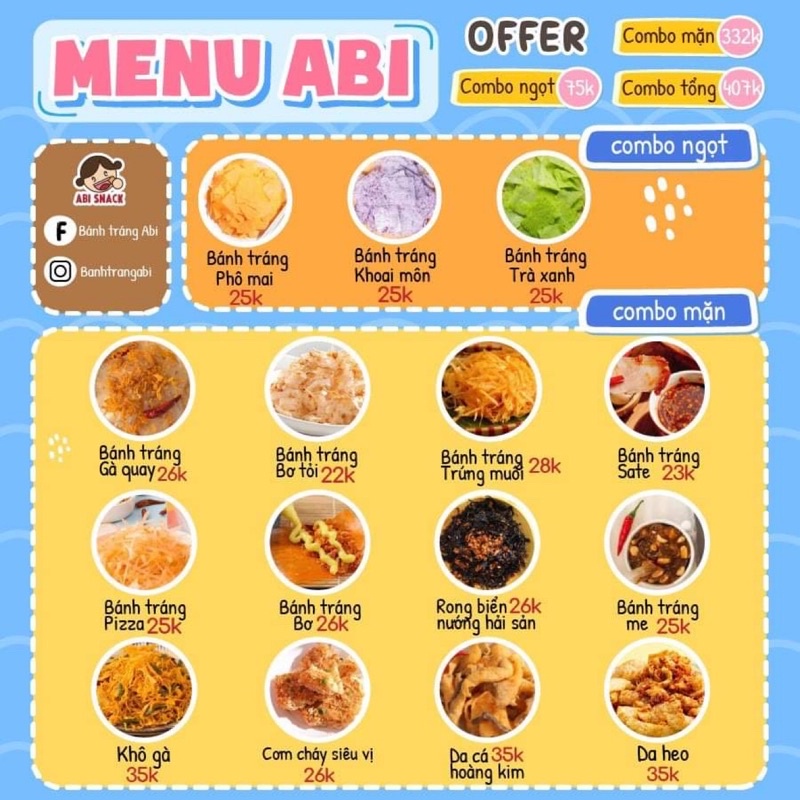 [Mã 267FMCGSALE giảm 8% đơn 500K] Tất cả các loại bánh mặn ngọt ABI - Full Combo ABI Snack & SB Hood