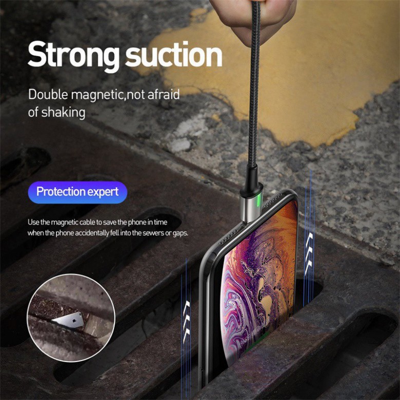 Bộ cáp nam châm 3 đầu Baseus Zinc Magnetic Cable Kit（/Type C/Micro Magnetic Connetor + USB Cable