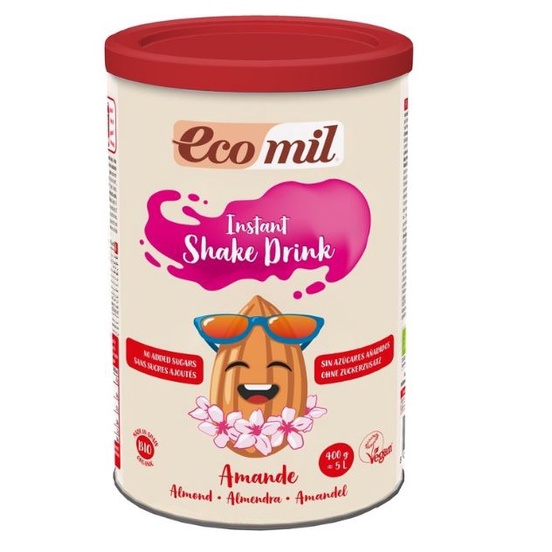 Sữa bột hạt dinh dưỡng hữu cơ Ecomil 400g-hạnh nhân,  yến mạch, óc chó, diêm mạch