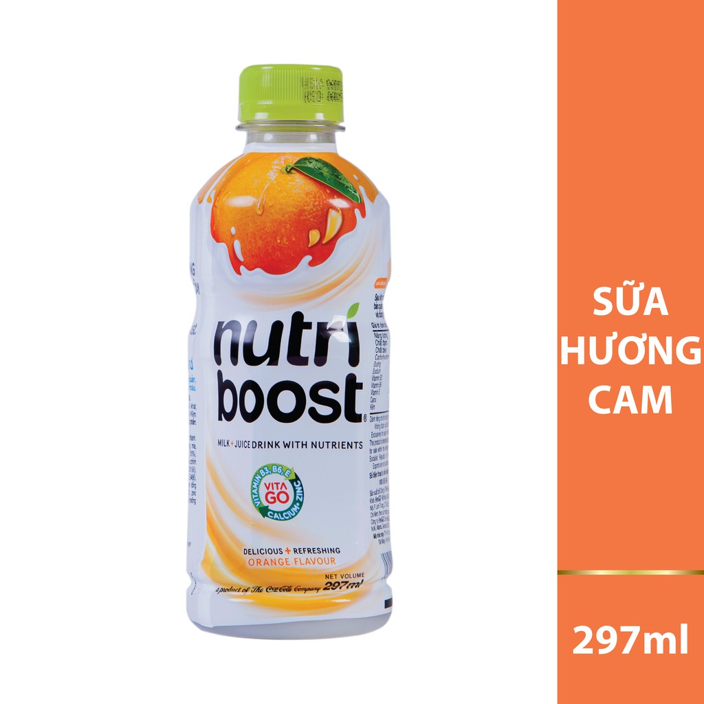 Lốc 6 Chai Sữa NutriBoost Hương cam 297ml/chai