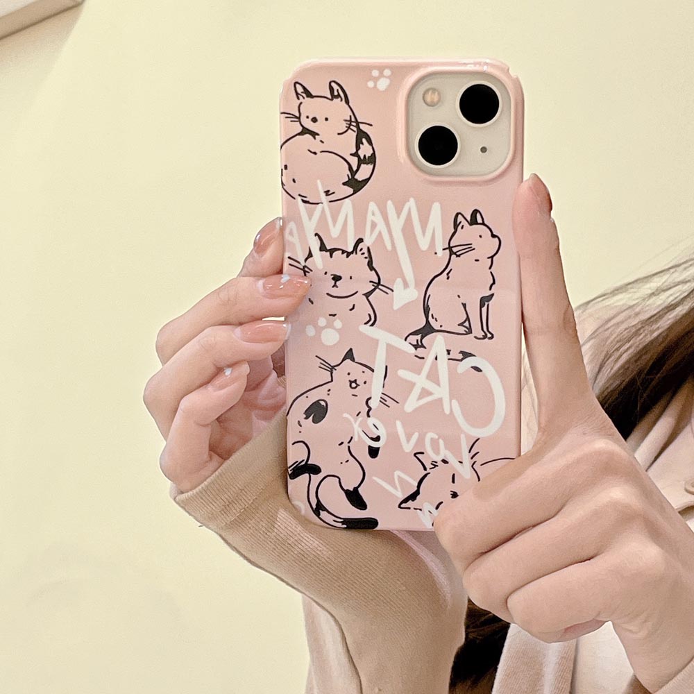 Ốp Điện Thoại Cứng Hình Mèo Cho IPhone X Xs XR XsMax 11 11ProMax 12 12Pro 12ProMax 13 13Pro 13ProMax 14 14Pro 14plus 14ProMax