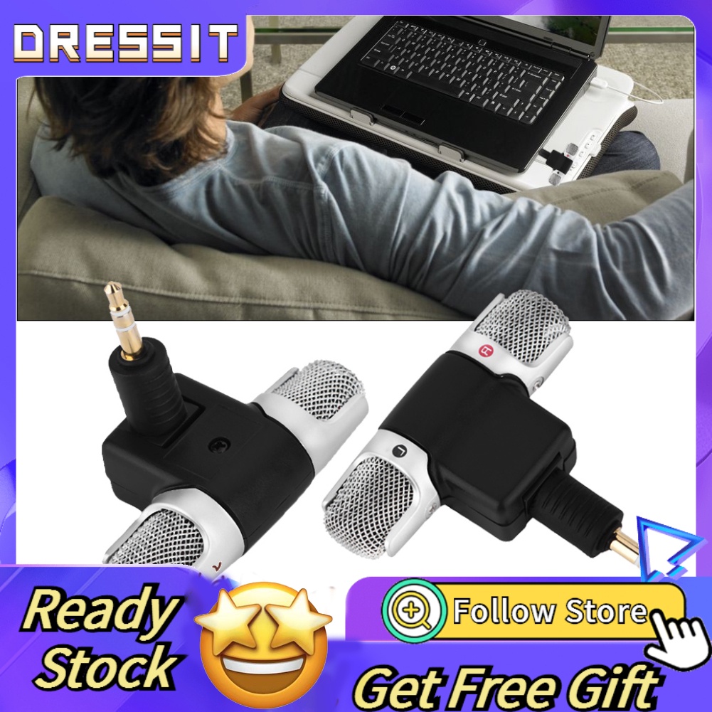 [Dressit]Micro Thu Âm Cổng 3.5mm Mạ Vàng Cho Pc Laptop Md