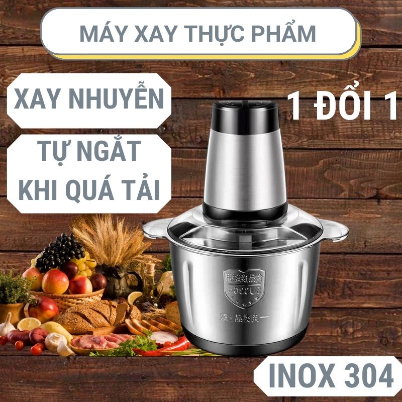 Máy Xay Thịt FOOD PROCESSOR HDA Cối Inox Đa Năng Dao 4 Lưỡi - Dung Tích 2 lít - MACA COMPANY