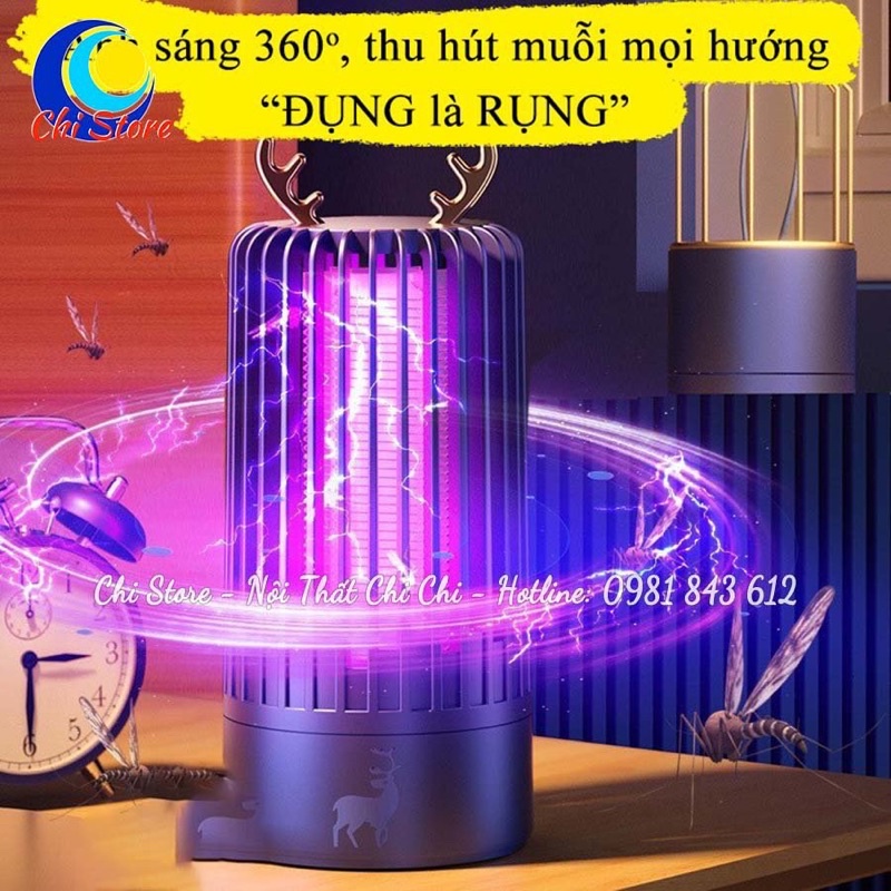 Đèn Bắt Muỗi Thông Minh Hình Trụ, Đèn Diệt Muỗi, Côn Trùng Hiệu Quả Hiện Đại Siêu Đẹp