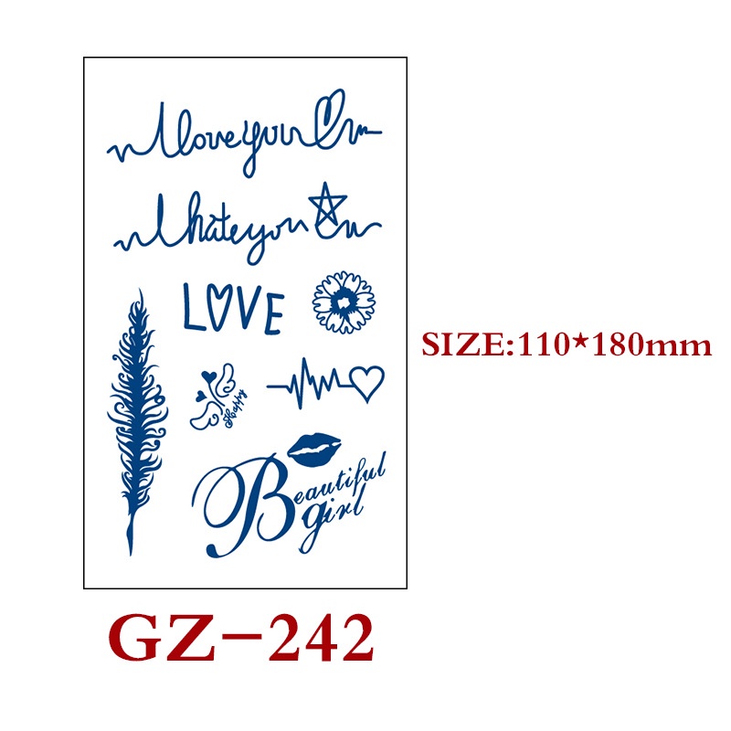 Hình Xăm Tạm Thời Chống Cọ Xát 15 Ngày Họa Tiết Thảo Dược Độc Đáo