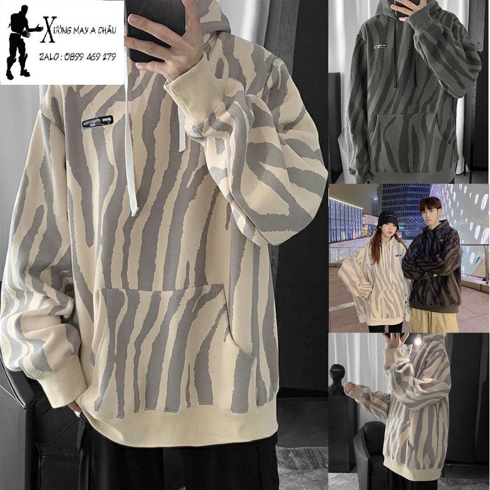 Áo hoodies unisex chất liệu nỉ ngoại rằn ri in toàn thân, lót 2 lớp CC047