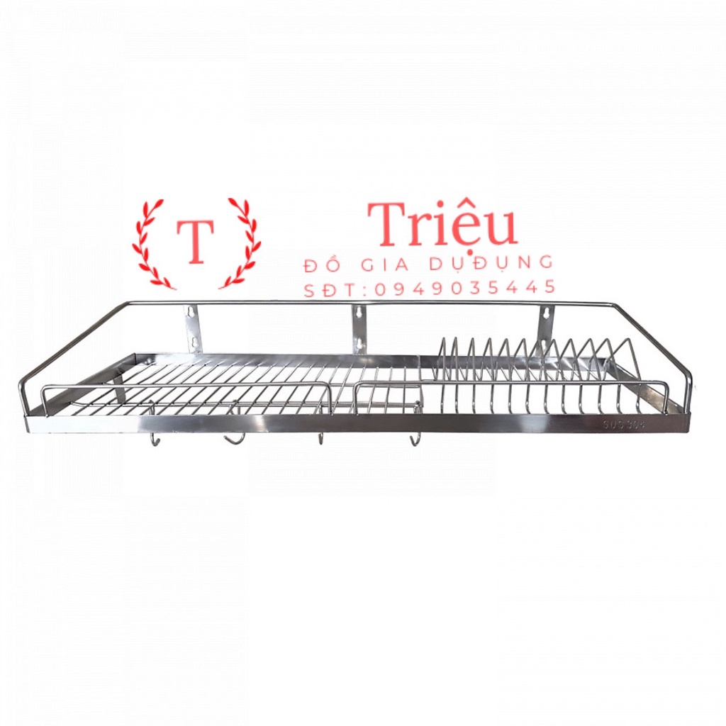 Kệ Chén 1 Tầng INOX 304 (Đủ Size) - Rổ Úp Bát Treo Tường Inox