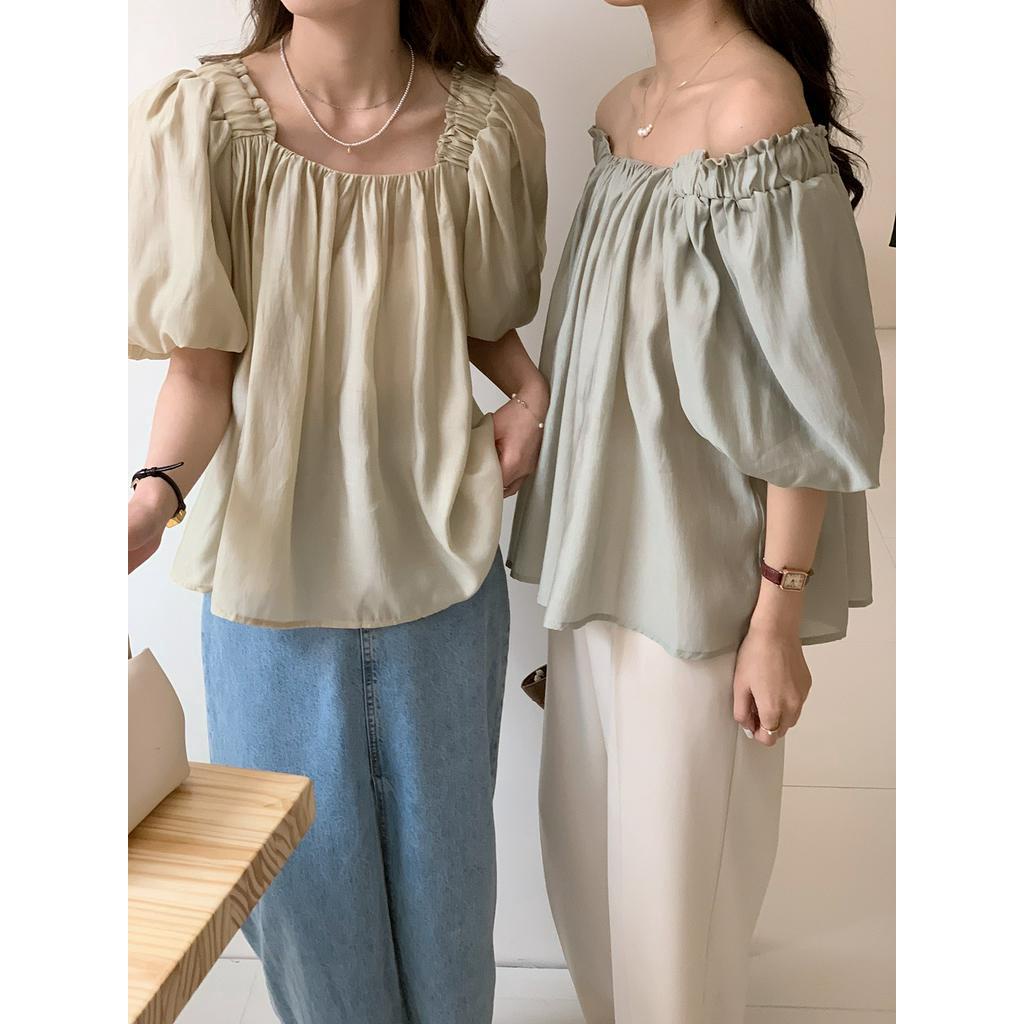 63789 Phong Cách Mới Áo Sơ Mi Mỏng Màu Trơn