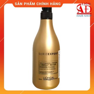 Dầu gội phục hồi tóc L'oreal Serie Expert Absolut Repair Gold Quinoa Instant resurfacing shampoo 500ml