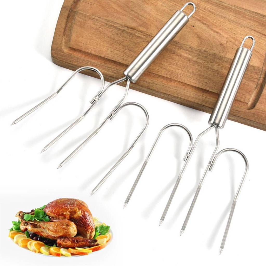 IVORY Nĩa Nướng Thịt Gà Tây Bằng Thép Không Gỉ